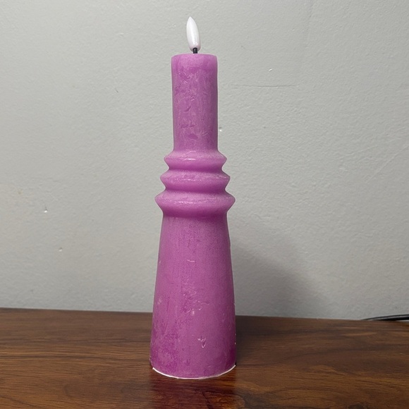 Colorful Candle Set - Blue, Pink, and Purple 3 Pack Battery Powered Candles - Picture 3 of 4